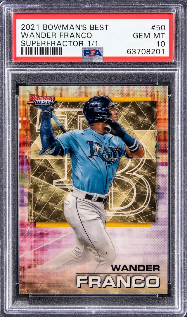 2021 Bowman's Best Wander Franco Superfractor #50 card image