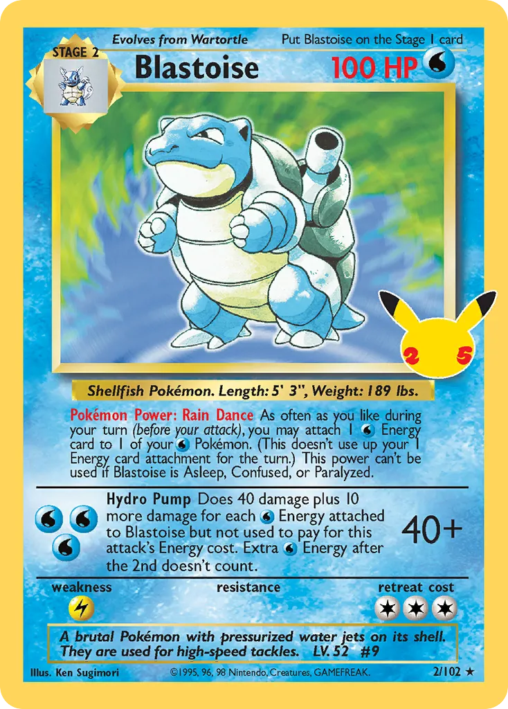 2021 Celebrations: Classic Collection Blastoise Classic Collection #02/25 Classic Collection card image