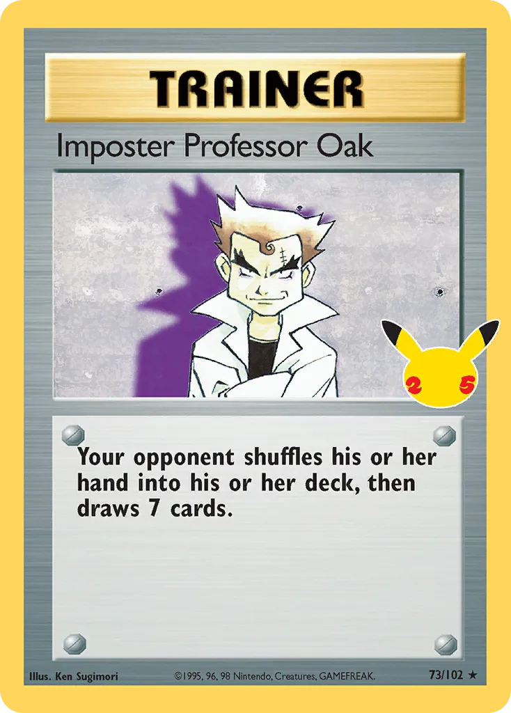 2021 Celebrations: Classic Collection Imposter Professor Oak #73/25 card image