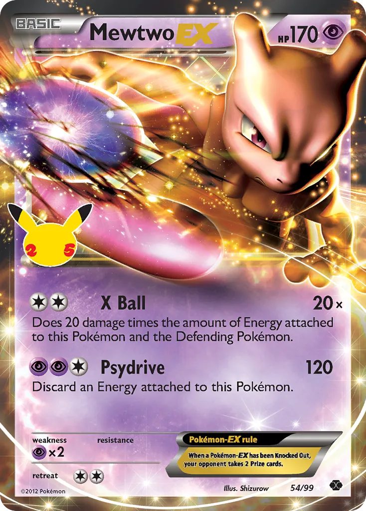 2021 Celebrations: Classic Collection Mewtwo-EX #54/25 card image