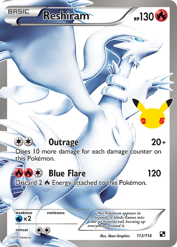 2021 Celebrations: Classic Collection Reshiram Classic Collection #113/25 Classic Collection card image