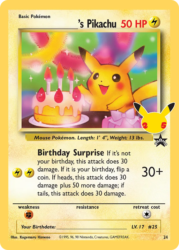 2021 Celebrations: Classic Collection _____'s Pikachu #24/25 card image