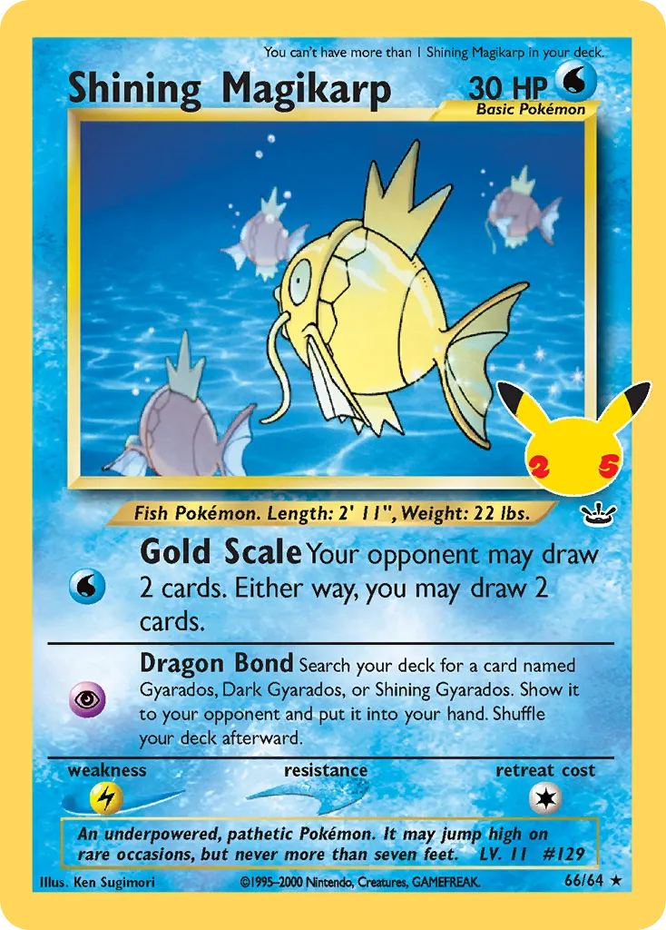 2021 Celebrations: Classic Collection Shining Magikarp #66/25 card image
