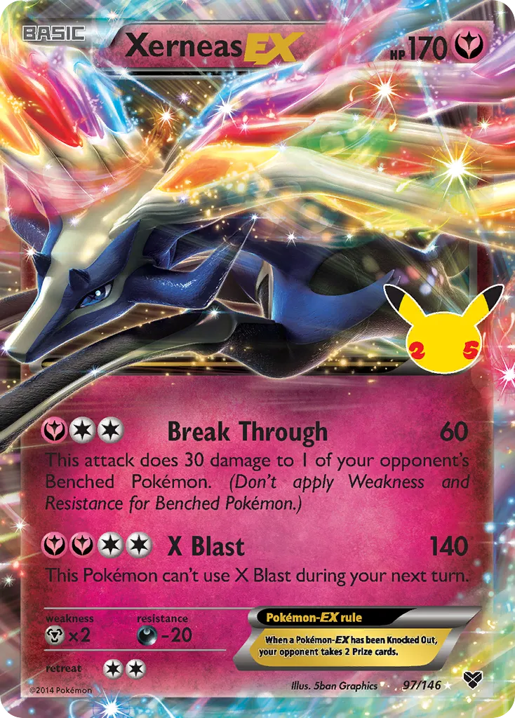 2021 Celebrations: Classic Collection Xerneas-EX #97/25 card image