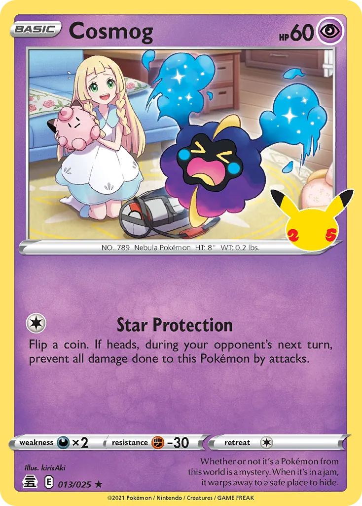 2021 Celebrations Cosmog Rare #13/25 Rare card image