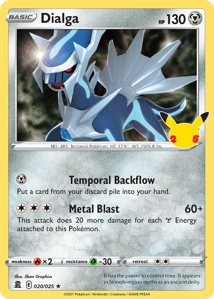 2021 Celebrations Dialga Rare #20/25 Rare card image