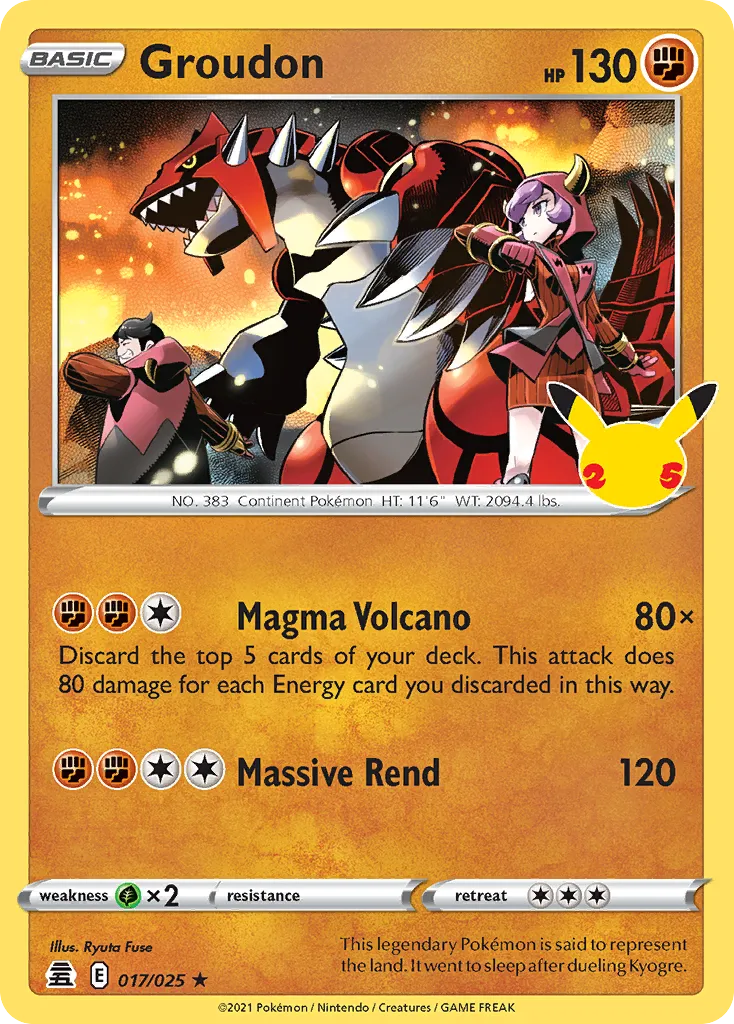 2021 Celebrations Groudon Rare #17/25 Rare card image