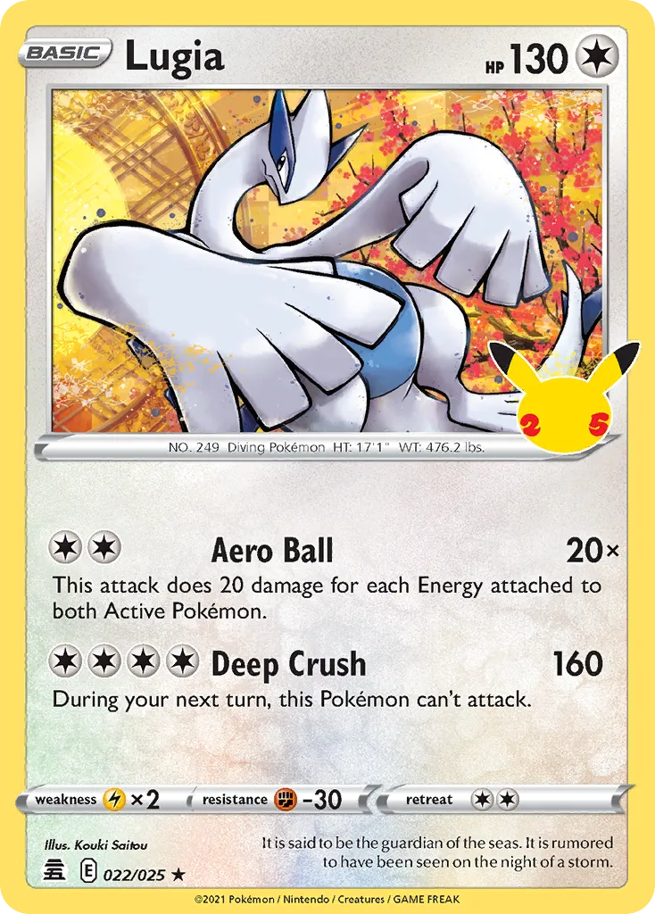 2021 Celebrations Lugia Rare #22/25 Rare card image
