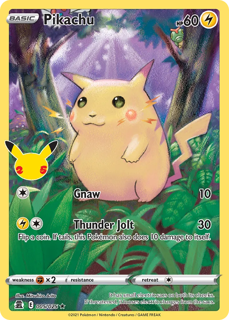 2021 Celebrations Pikachu Rare Holo #05/25 Rare Holo card image