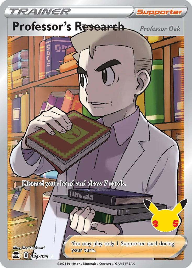 2021 Celebrations Professor's Research (Professor Oak) #24/25 Rare Ultra card image