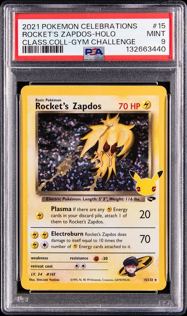 2021 Celebrations Rocket's Zapdos #15/25 Rare Holo card image