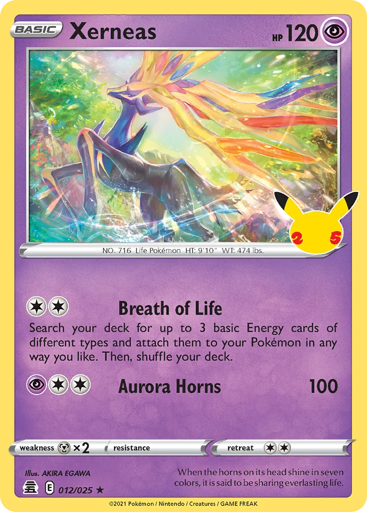 2021 Celebrations Xerneas Rare #12/25 Rare card image