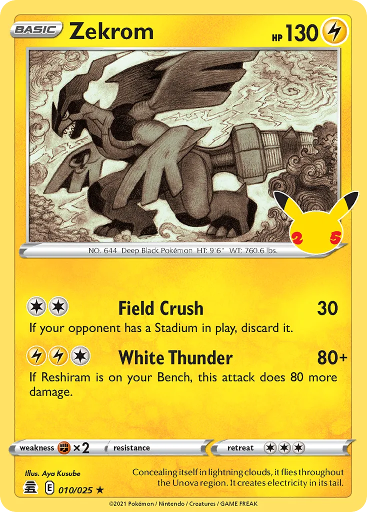 2021 Celebrations Zekrom Rare #10/25 Rare card image