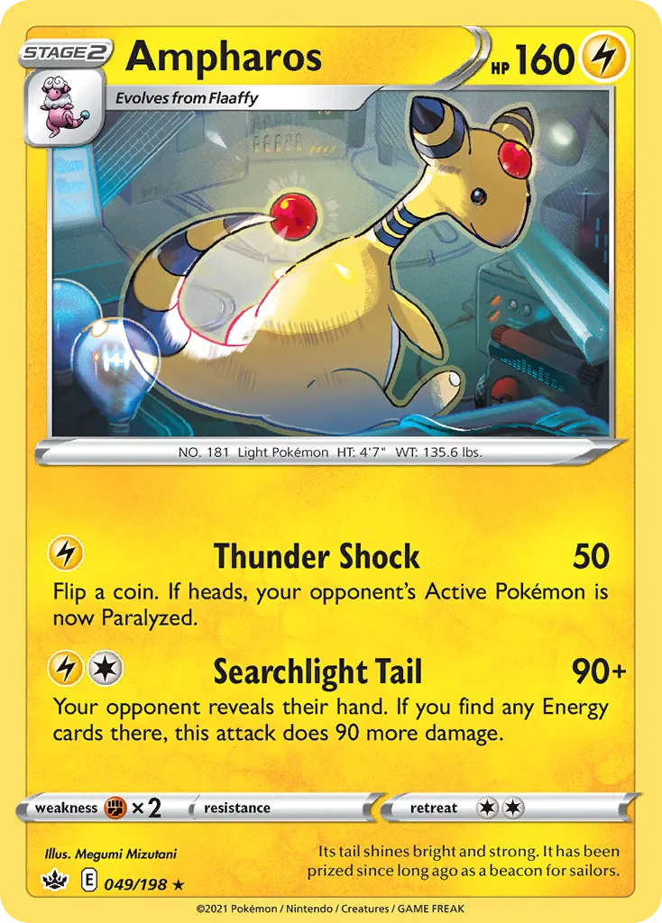 2021 Chilling Reign Ampharos #049/198 Rare card image