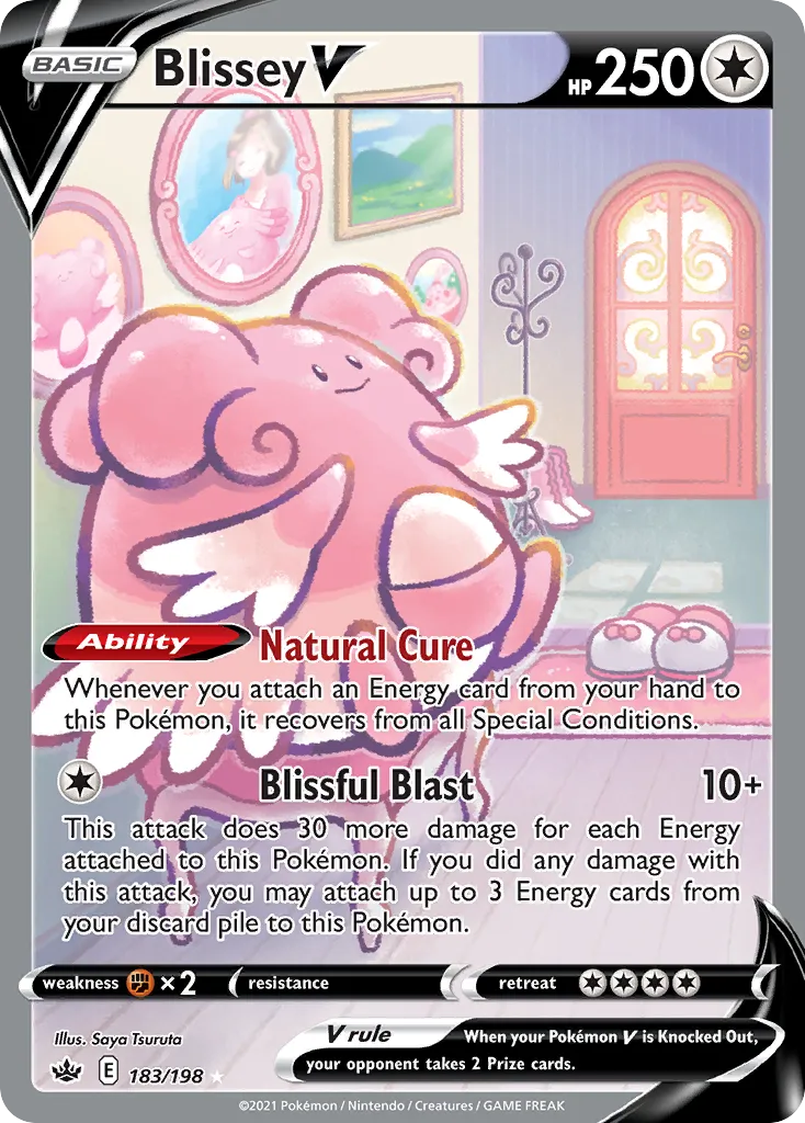 2021 Chilling Reign Blissey V #183/198 Rare Ultra card image