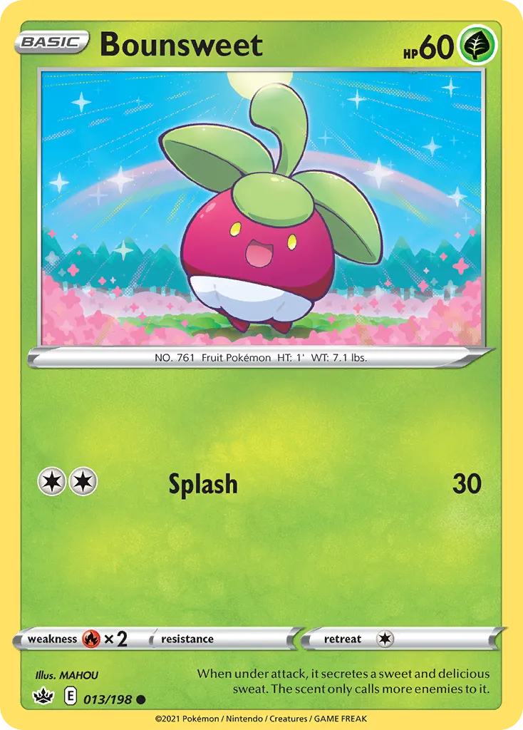 2021 Chilling Reign Bounsweet #013/198 Common card image