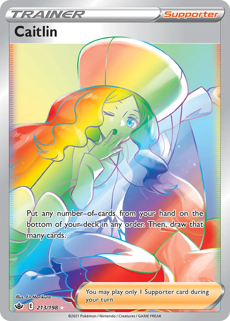 2021 Chilling Reign Caitlin #213/198 Rare Rainbow card image