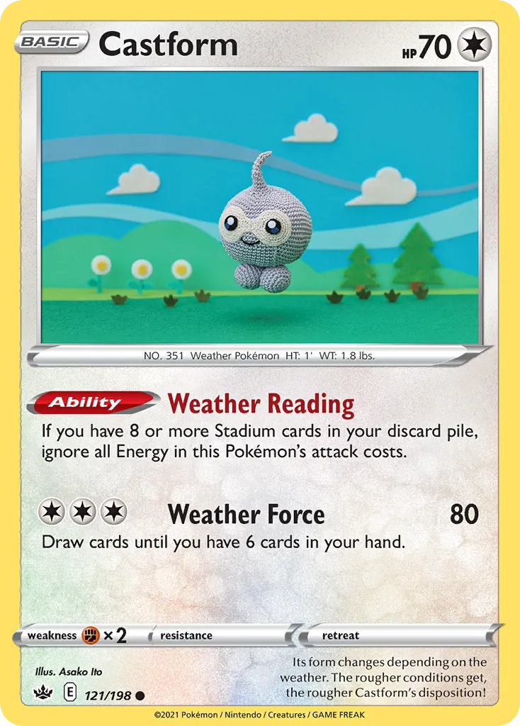 2021 Chilling Reign Castform Common #121/198 Common card image