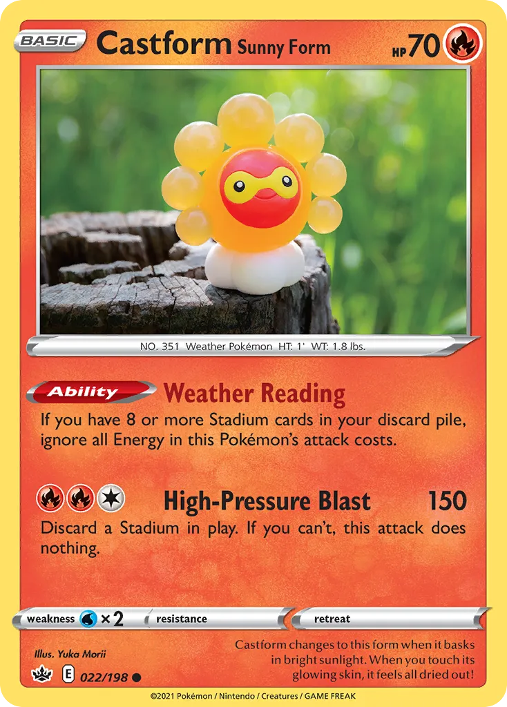 2021 Chilling Reign Castform Sunny Form #022/198 Common card image