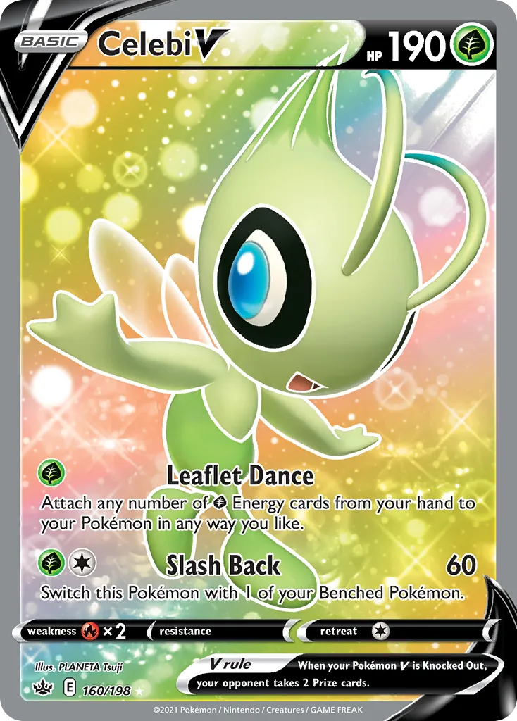 2021 Chilling Reign Celebi V #160/198 Rare Ultra card image