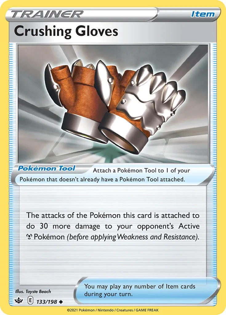 2021 Chilling Reign Crushing Gloves #133/198 Uncommon card image