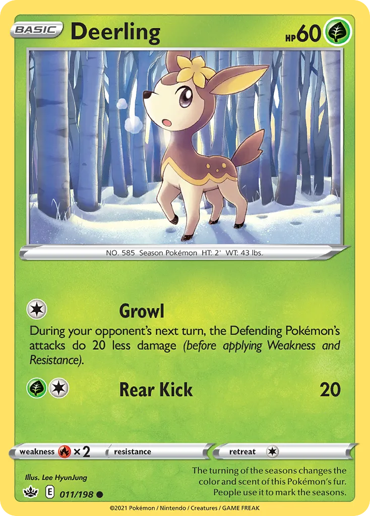 2021 Chilling Reign Deerling Common #011/198 Common card image