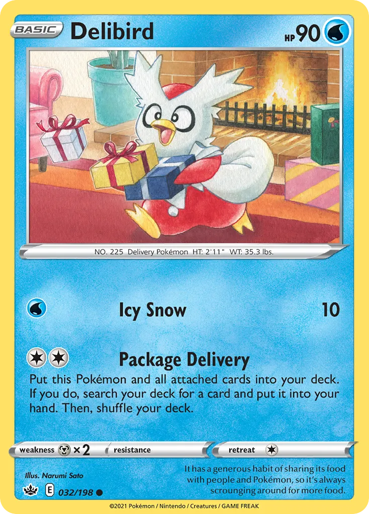 2021 Chilling Reign Delibird Common #032/198 Common card image