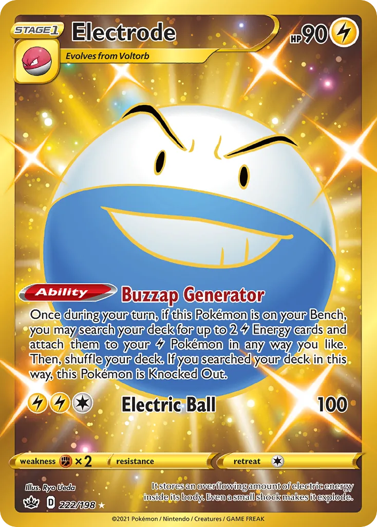 2021 Chilling Reign Electrode #222/198 Rare Secret card image
