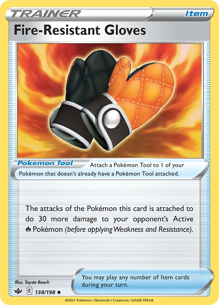 2021 Chilling Reign Fire-Resistant Gloves #138/198 Uncommon card image