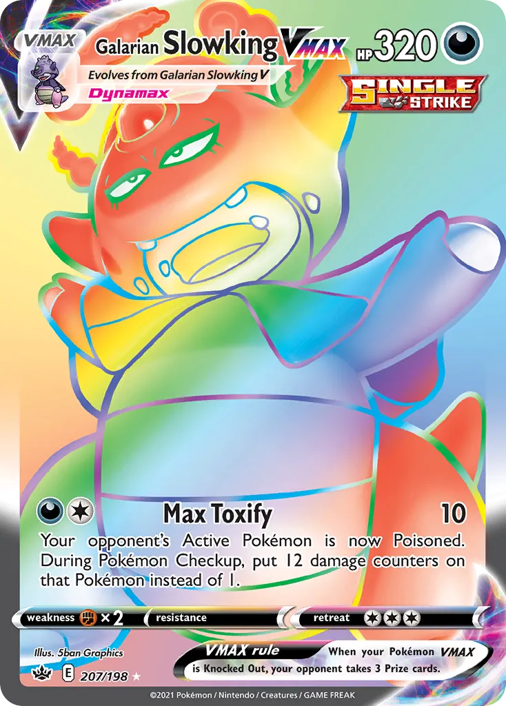 2021 Chilling Reign Galarian Slowking VMAX #207/198 Rare Rainbow card image