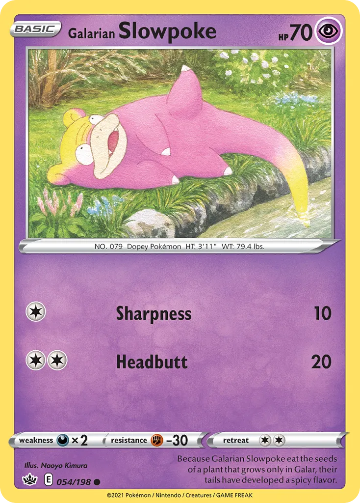 2021 Chilling Reign Galarian Slowpoke #054/198 Common card image