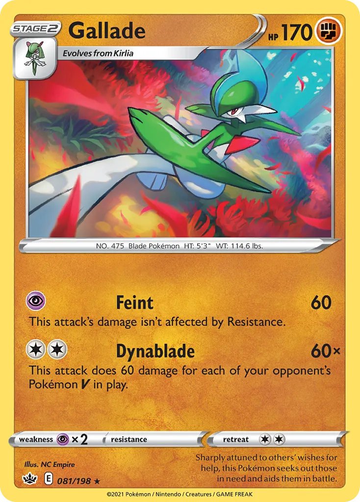 2021 Chilling Reign Gallade #081/198 Rare card image
