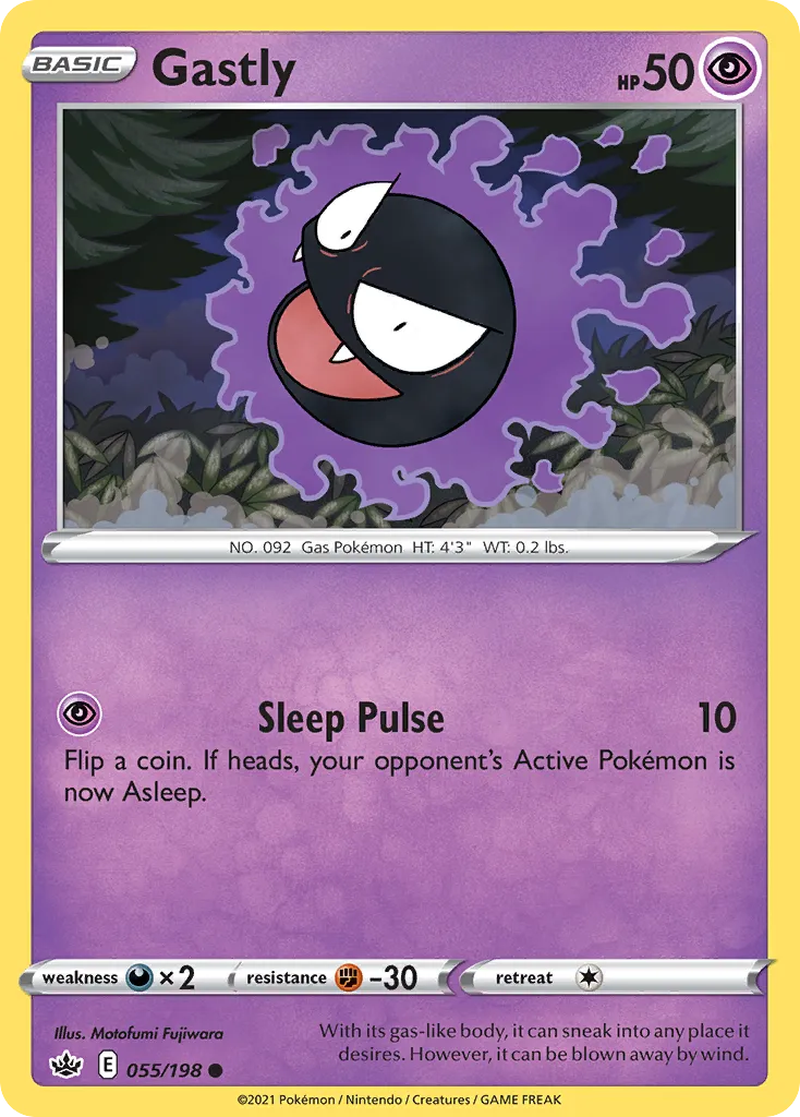 2021 Chilling Reign Gastly #055/198 Common card image