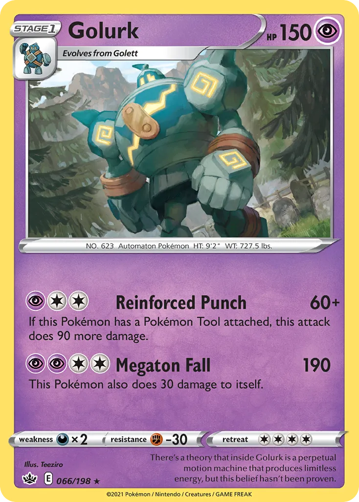 2021 Chilling Reign Golurk #066/198 Rare card image