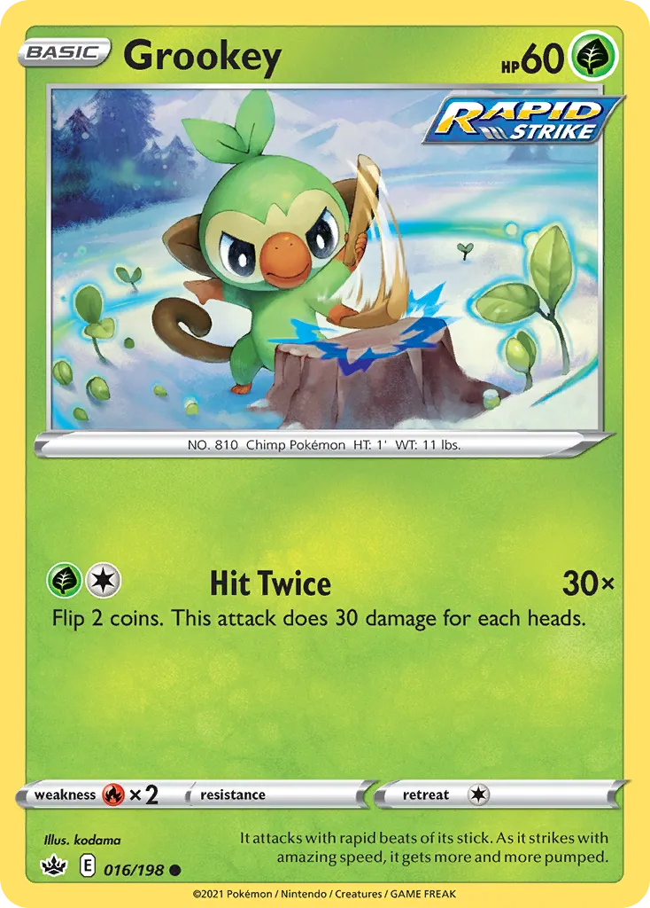 2021 Chilling Reign Grookey #016/198 Common card image