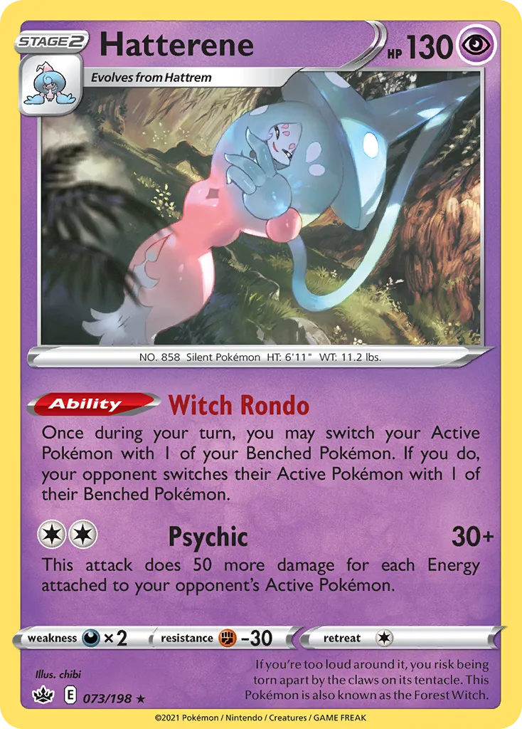 2021 Chilling Reign Hatterene #073/198 Rare Holo card image