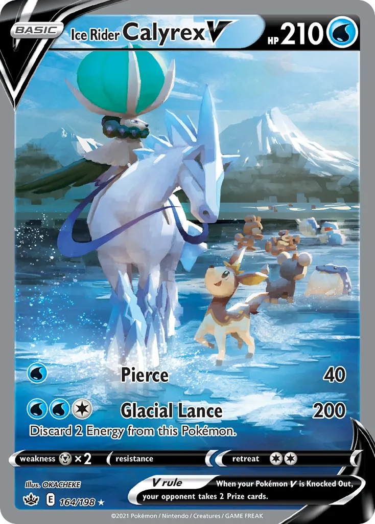 2021 Chilling Reign Ice Rider Calyrex V #163/198 Rare Ultra card image