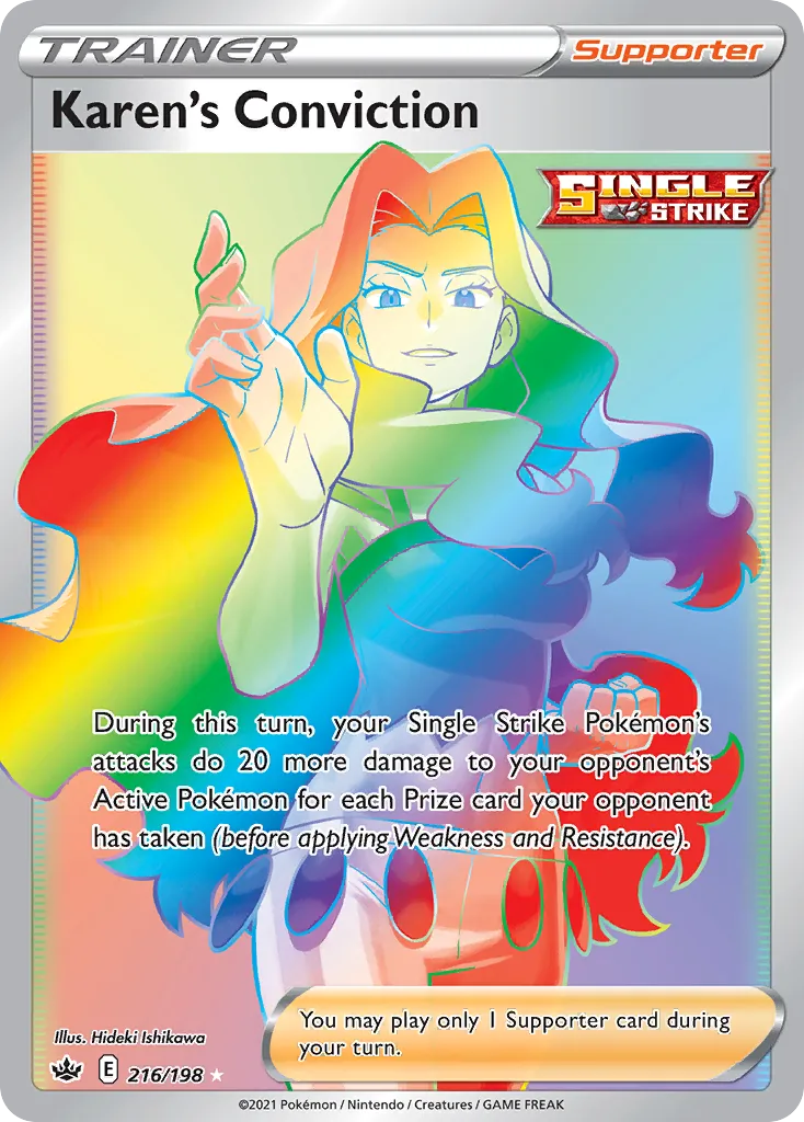 2021 Chilling Reign Karen's Conviction #144/198 Uncommon card image