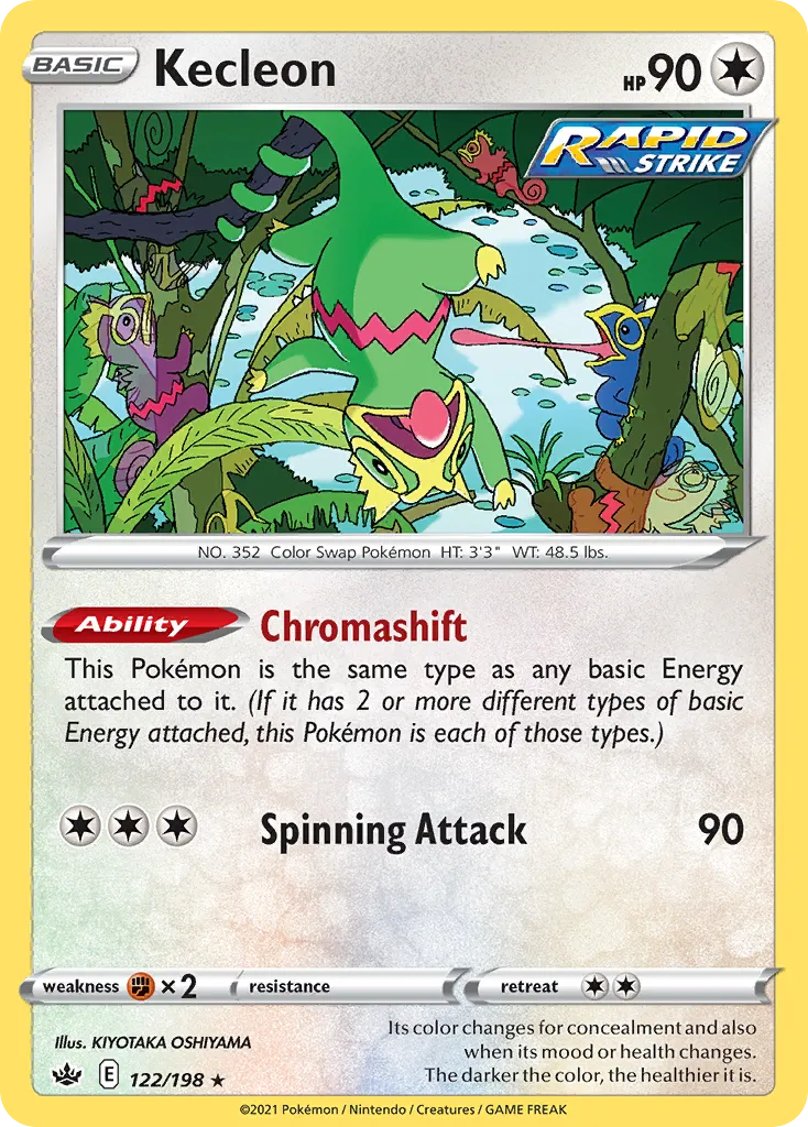 2021 Chilling Reign Kecleon #122/198 Rare card image