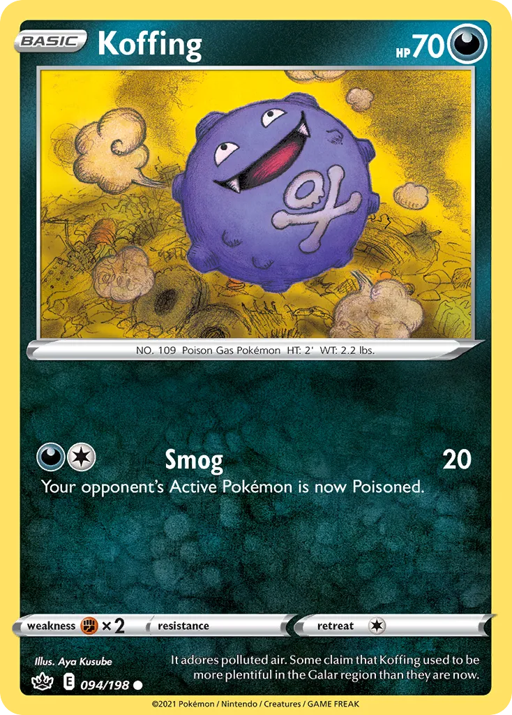 2021 Chilling Reign Koffing Common #094/198 Common card image