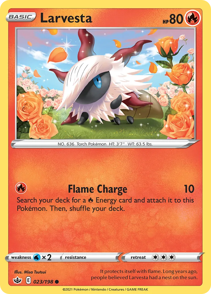 2021 Chilling Reign Larvesta #023/198 Common card image