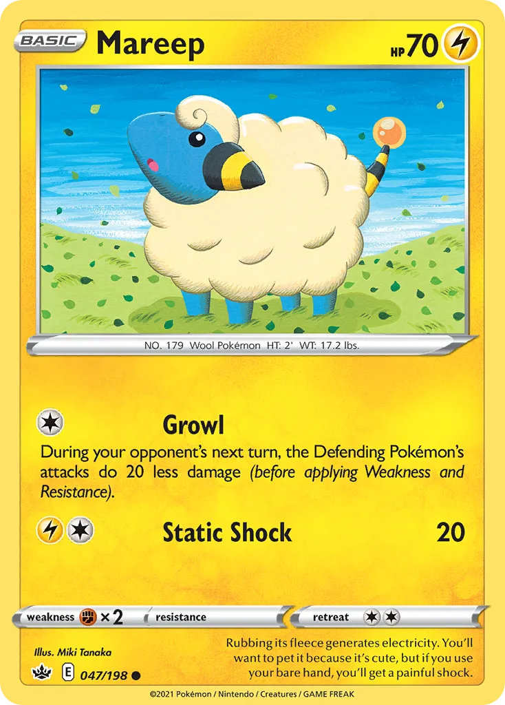2021 Chilling Reign Mareep Common #047/198 Common card image
