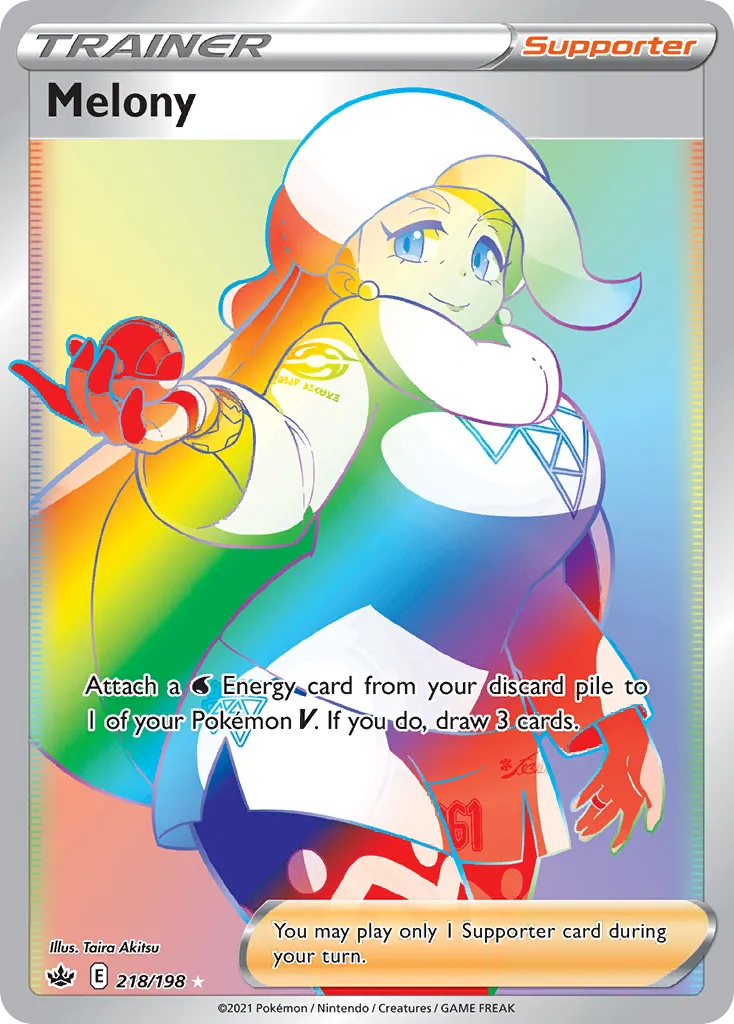 2021 Chilling Reign Melony #218/198 Rare Rainbow card image