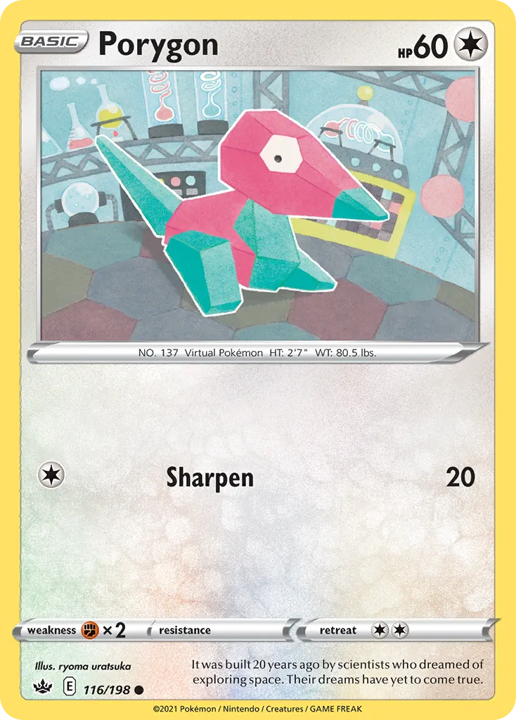 2021 Chilling Reign Porygon Common #116/198 Common card image