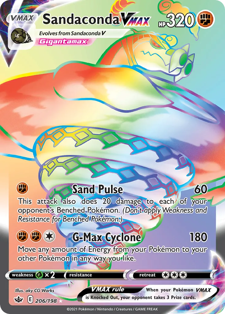 2021 Chilling Reign Sandaconda VMAX #090/198 Rare Holo VMAX card image