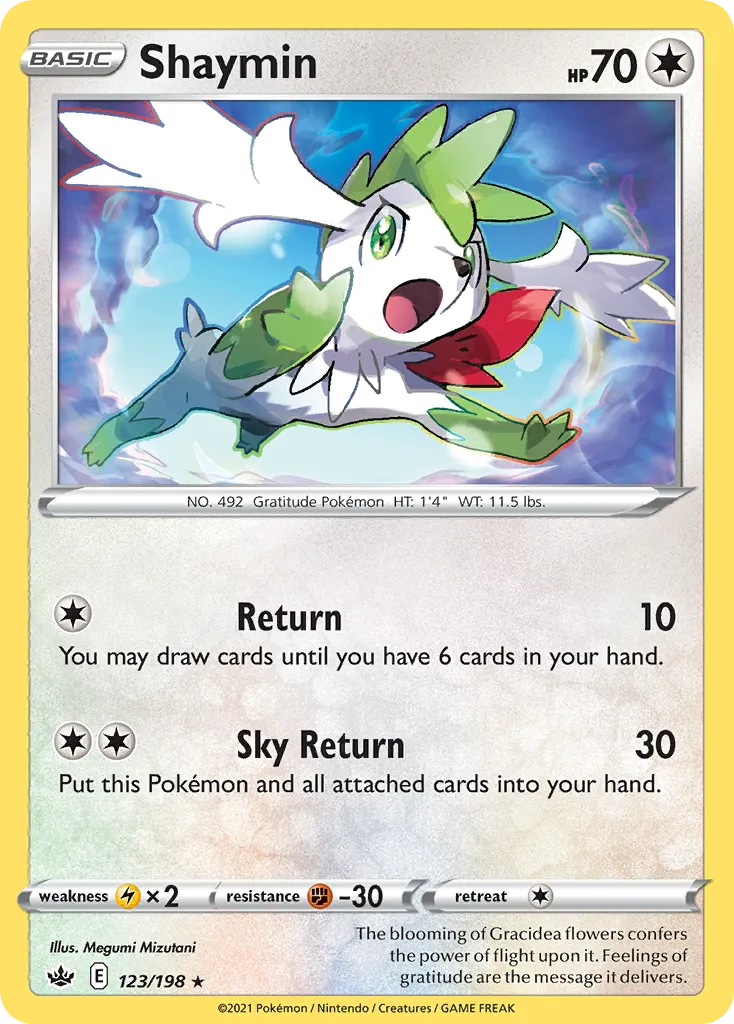 2021 Chilling Reign Shaymin #123/198 Rare Holo card image