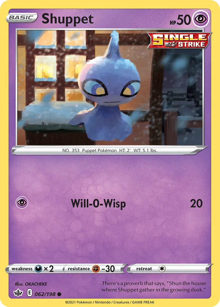 2021 Chilling Reign Shuppet Common #062/198 Common card image