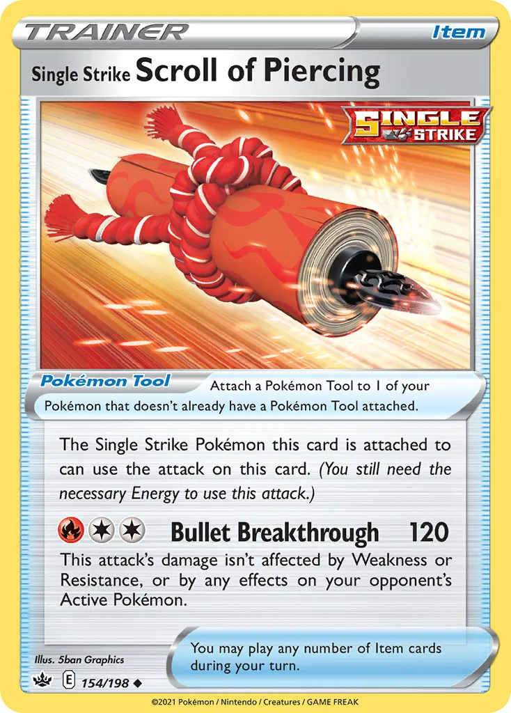 2021 Chilling Reign Single Strike Scroll of Piercing #154/198 Uncommon card image
