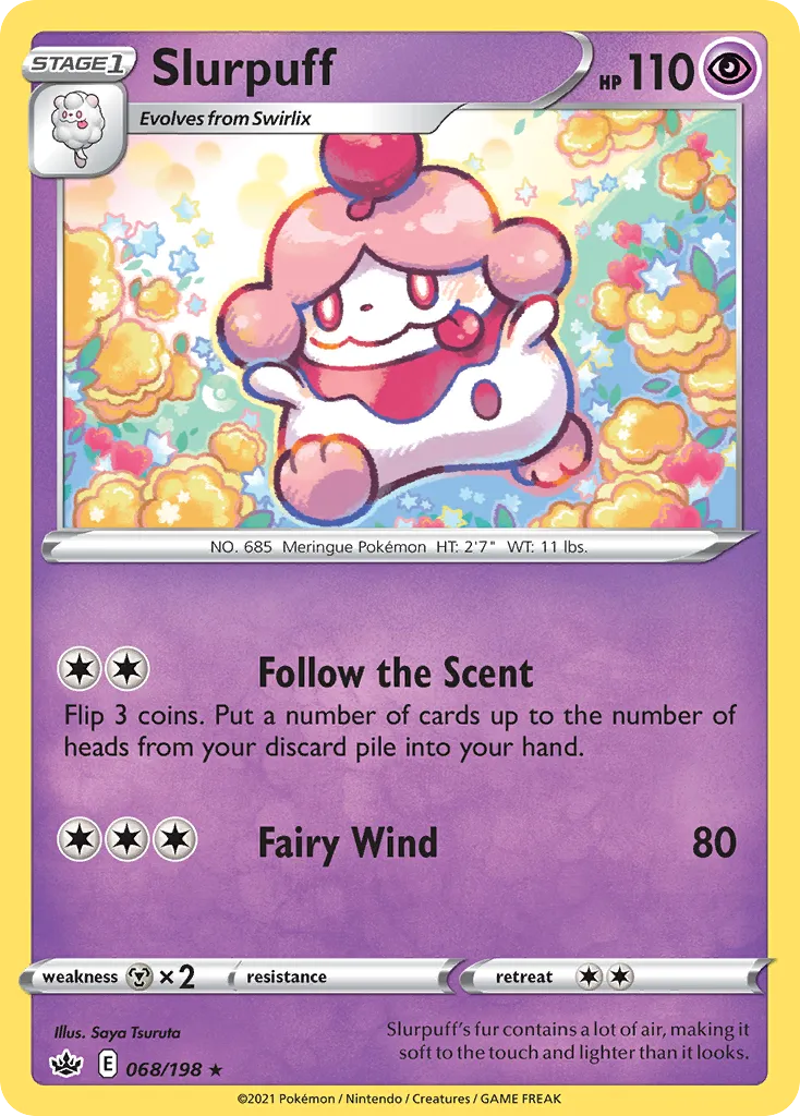 2021 Chilling Reign Slurpuff #068/198 Rare card image