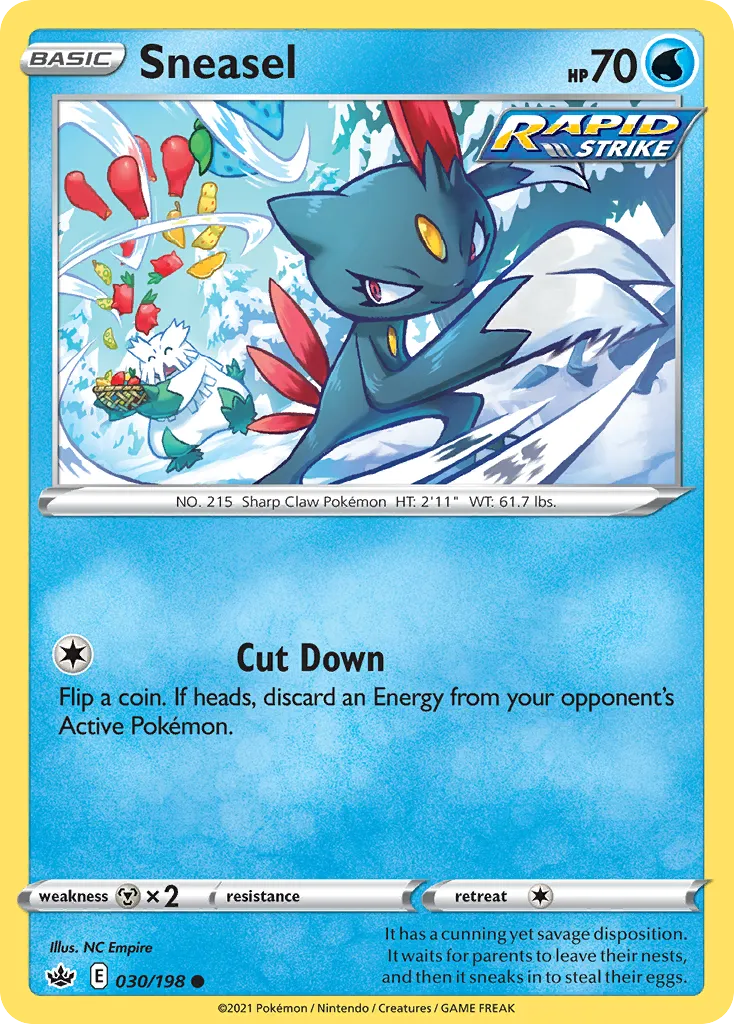 2021 Chilling Reign Sneasel #030/198 Common card image